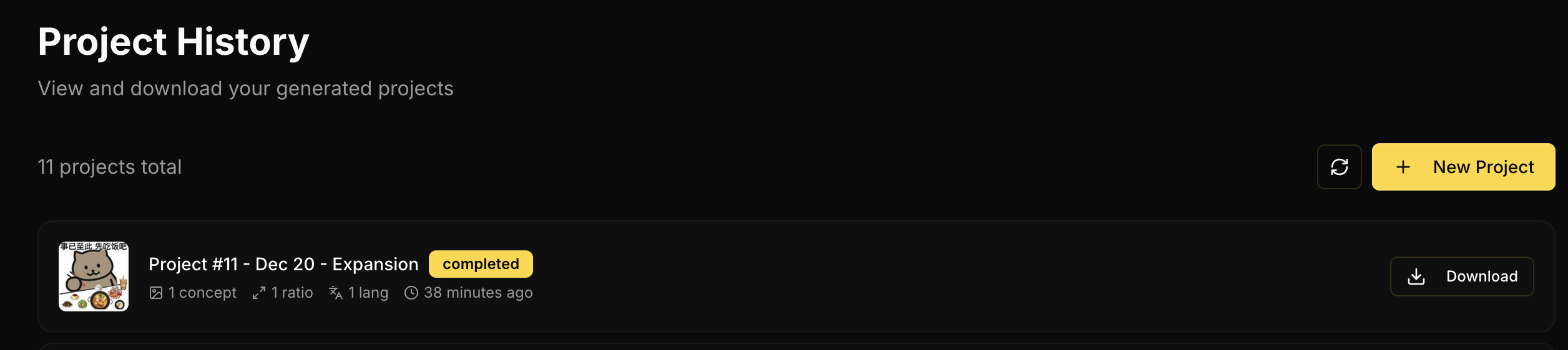 History/Download Page